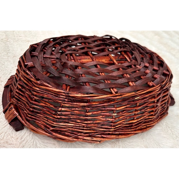 Oval Willow Tray Basket with Wood Handles - Picture 9 of 17